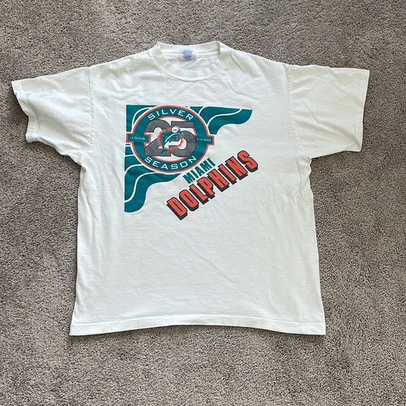 Vintage 1990s Miami Dolphins Trench NFL tee / size XL - Picture 2 of 5